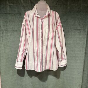 Velvet Heart Pink and Black Striped Shirt